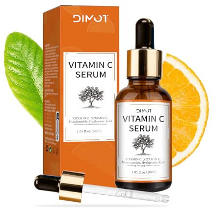 Vitamin C Serum Gesicht, Vit C Face Serum mit Hyaluronsäure, Gesichtsseren Toner für strahlende Haut, 30ml