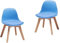 FurnitureR 2 PCS Kinderstühle mit breiter weicher Kissensitz für Massive Buchenholzbeine, robuste Kinderstühle mit Rückenlehne für Kinderzimmer, passend für 1-6 Jahre Kinder, PP+PU, Blau