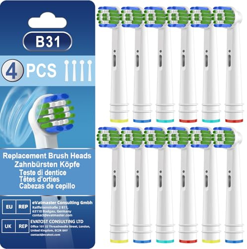 Aufsteckbürsten für OralB, Precision Ersatzbürsten kompatibel mit Oral B Pro/Smart/Vitality/Genius X Series Zahnbürste Elektrische, Die Borsten umschließen die Zähne perfekt und entfernen Plaque, 12er