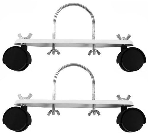 Soporte de polea móvil 2 piezas 260 ° giratorios ruedas de pastor de servicio pesado para radiador relleno de aceite, soporte de calentador eléctrico, ruedas de gancho en forma de U de acero a c
