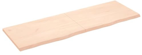 Tomostar Dessus de Table, Plateau de Table de Jardin Remplacement 180x60x(2-4) cm Bois de chêne Massif Non traité