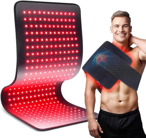 I-THERA-U Rotlichttherapie Matte - 80x30cm Infrarot Gürtel, 660nm Red Light Therapy&850nm Infrarot Decke mit Timer für Körper