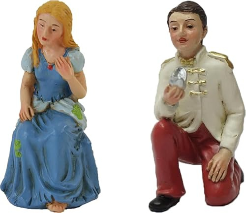 FADEDA 2X Aschenputtel/Höhe:8 cm/handbemalt/detailgetreue Krippen Figuren - Weihnachten Tisch Dekoration Krippe Zubehör