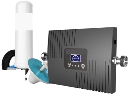 Amplificateur Cellulaire 2g 3g 4g Répéteur GSM De Signal Téléphone Portable 900 1800 2600 LTE Internet Facile Large Compatibilité(Band20 800MHz,Omni antenna)