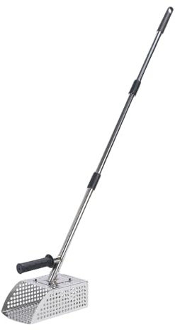 Aramox Lightweight Long Handle Metal Detector Shovel Sand Sieve Shovel for Archaeological Excavations