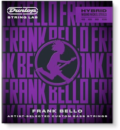 DUNLOP Saitensatz für Bass, Frank Bello Hybrid Wound Nickel 45-105 (CDU FBHYN45105)
