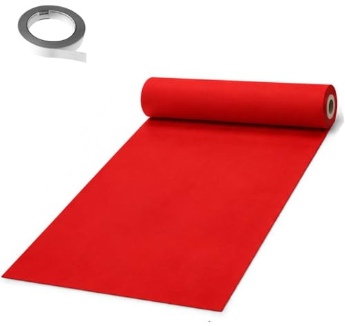Gohytal Roter Teppich, 100 x 500 cm Rot Teppich Läufer Eventteppich Hochzeitsteppich VIP Event Läufer Teppichs Premierenteppich Empfangsteppich Messeteppich Red Carpet