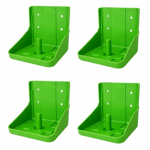 imima 4er Set Premium Lecksteinhalter grün für Pferde, Schafe und Rinder – Flexibel montierbar für runde & eckige Salz- und Minerallecksteine von 3kg bis 10kg