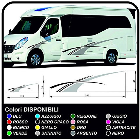 Aufkleber für Wohnmobile graphics Vinyl Aufkleber Aufkleber Set Camper van RV Caravan Wohnmobil- Grafik 19 (FARBEN WIE IN FOTOS)