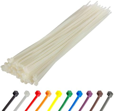 Gocableties - Collier de Serrage en Nylon - 300 mm x 3.6 mm - Blanc - Attache Câble Résistant aux UV - Serre-Câbles - Lot de 100 Pièces