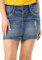 Sublevel Damen Jeans Mini-Rock mit Knöpfen im Used Look Middle-Blue M