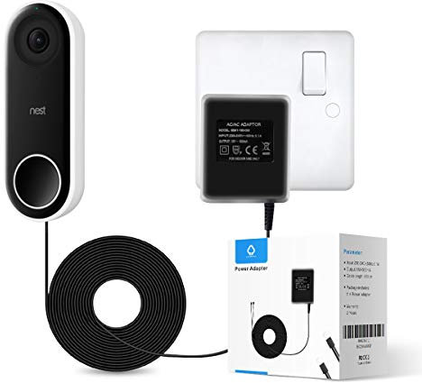 Power Supply for Nest Video Doorbell,LANMU Power Adapter Transformer for Google Nest Hello Video Doorbell,SimpliSafe, Ezviz,Eufy,Netatmo and Arlo Video Doorbell, 18V Doorbell Transformer (5m/16ft)