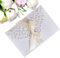 DesignerBox 10 Pack Wedding Invitations Cards Kit, 3 Folds 5x7'' Laser Cut Flora Lace Invitation Cards Cover Holder Pocket With Ribbons For Wedding Bridal Shower Engagement Birthday (White-2)