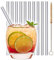 stråwline EINFÜHRUNGSANGEBOT Glas-Strohhalme 15 cm, wiederverwertbar + Reinigungsbürste (vegan) aus Agave - ideal für Cocktails, Longdrinks & Säfte