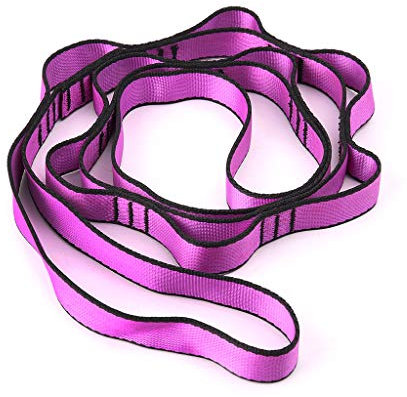 JERKKY Klettern Nylon Daisy Chain Seil mit Schleifen Yoga Hängematte Hängegurt Bandlet Sport Workout Zubehör Lila