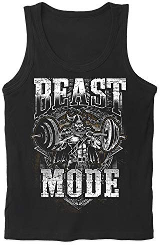 Uglyshirt87 Viking Beast Mode Männer Herren Tank Top | Gym Muskel Bodybuilding Kraftsport Fitness Training Wikinger (L)