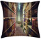 ABAKUHAUS Bücherregal Kissenbezug, Zusammenfassung Bibliothek in Woods, Wasser und Schmutz resistent Waschbar Beidseitiger Druck mit Reißverschluß, 40 x 40 cm, Braun Grün