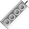 ORNO FS-2(GS) 4 Enchufes Cocina Montaje En Superficie de 45 ° 3680W para Cocina, Oficina y Encimera, Color Plateado (4 Compartimentos + Cable)