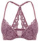 DOBREVA Femme Soutien Gorge Fermeture Devant Push Up Decollete Plongeant avec Armature Dos Nageur Dentelle Orchid Rose 85B