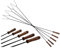 MIKONI Grillspieße 100cm extra lange 10 - STÜCK SET, Spieße für Lagerfeuer oder Grillschale, BBQ Spieß, Barbecue Spieße, 10er Set Spieße, Barbecue Set, Stockbrot Spieß, 100 cm lang, Holzgriffe