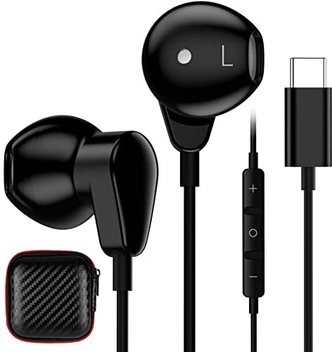 TITACUTE USB Typ C Kopfhörer Ohrhörer mit Mikrofon Kabel In-Ear Headset Kopfhörer für Samsung Galaxy S20 FE S23 S22 S21 Ultra Z Flip Z Fold 4 A53 A33 A54 A34 OnePlus Nord 2 11 Mi 13 Pixel 6a 6 Pro 7a