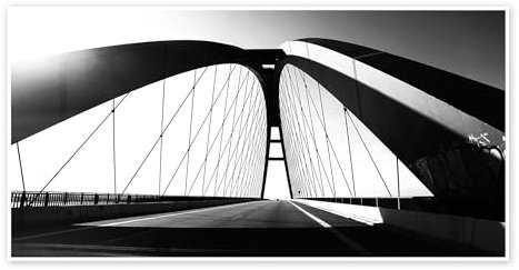 Fehmarnsundbrücke Poster von Falko Follert 40 x 20 cm Schwarz-Weiß Wandbilder Wanddeko