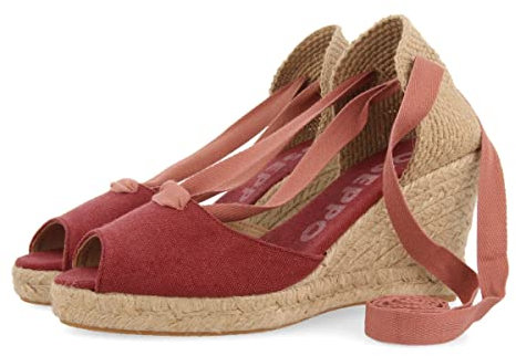GIOSEPPO Sandalias Tipo Espadrille Burdeos con cuña de Yute para Mujer buriti