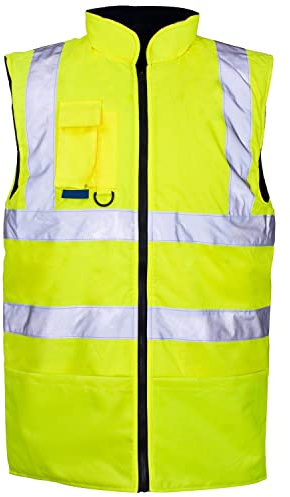 Stormway Mens Hi Vis Visibility Reversible Reflective Bodywarmer Fleece Lined Safety Workwear Gilet Vest