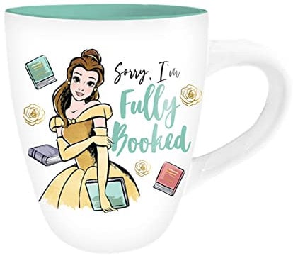 Silver Buffalo Disney Princess Belle Meet Me Library LZR Ceramic Mug, 18 Ounces