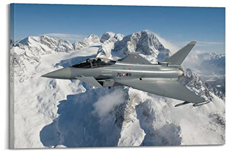 JUNNA Fighter Jet Poster Eurofighter Typhoon AUT Dekoratives Gemälde Leinwand Wand und Kunst Bild Familie Schlafzimmer Dekor 40 x 60 cm