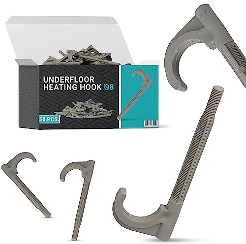 50x Rohrhaken Einzelhaken Fußbodenheizung Rohrschelle Rohrclips Rohrhalter Fußbodenheizungsschelle Kunststoffrohrbefestigung Rohrklammer Pex-Rohrbefestigung Rohrverlegung fi 8