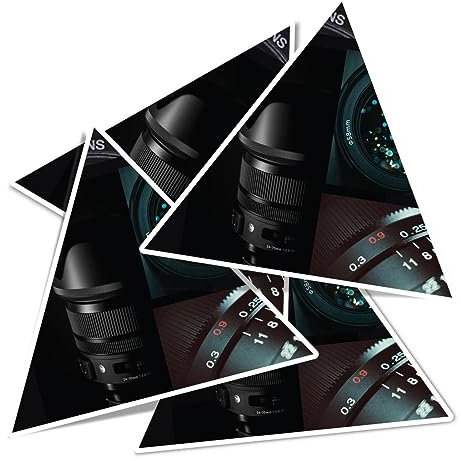 Vinyl Triangle Stickers (Set of 4) 10cm - Camera Equipment Photography Lens for Laptops, Tablets, Luggage, Scrap Booking, Fridges #63038