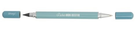 Mr.Wonderful – Kugelschreiber + Bleistift Unendlichkeit 2-in-1 Blau – J'schreibe mon destin 13,5 x 1 x 1