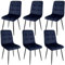 WAFTING Esszimmerstühle 6er Set, gepolsterter Stuhl mit hoher Rückenlehne und holländischem Samtdesign, Esstischstühle mit Metallfuß, für Esszimmer, Wohnzimmer und Empfangsraum, Marineblau