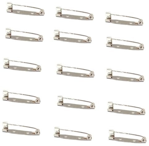 Épingles à Broche,100 pièces Épingle à Nourrice,Épingle de Badge,Fermoir arrière sécurisé,Broche de Sécurité,Broches Brooch pour Insigne de Broche de Bijoux de Bricolage(25 mm)
