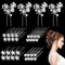 36pcs Épingles À Cheveux De Mariée en Strass,Pince Cheveux Mariage Fleurs en forme de U,Perle Fleur Cristal Strass Pinces À Cheveux Demoiselle D'honneur Cheveux Accessoires pour Femmes(5 styles)…