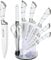Kitchen Knife Set, Wekity 9 Piece Pink Sharp Non-Stick Coated Chef Knives Block Set,Stainless Steel Knife Set for Kitchen with Sharpener for Cutting Slicing Dicing Chopping