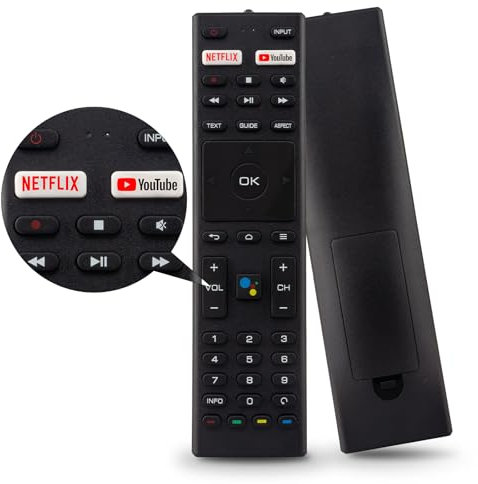 New RM-C3329 Replace Remote Control for JVC Konka Smart 4K Android TV 32H31A 40H33A 43U55A 50Q75A 50U55A 55Q75A 55U55A 65Q75A 65U55A 75Q75A 75U55A