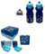PELLECCHIA 1969 | Set porta merenda quadrato Scuola con 3 scomparti | in Plastica - BPA Free con bottiglia in plastica riutilizzabile, BPA Free, capacità 380 ML realizzata per (Stitch)