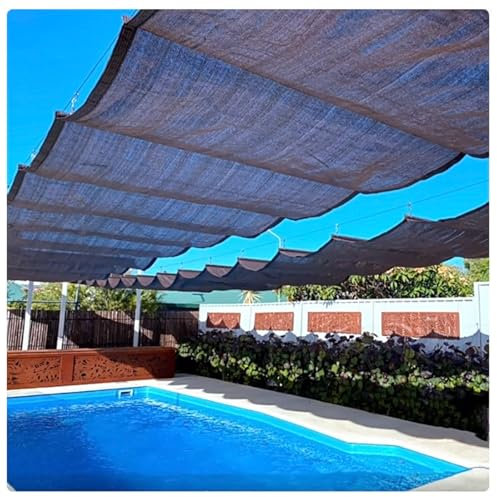 Geovne Voiles d'Ombrage de Vague,Rétractable Kit de Couverture d'Ombre,Toile d'Ombrage en U,Couverture d'Ombre à 90%,Filet Protection Solaire Respirant,pour Jardin,Terrasse (1.2x3m/3.9x9.8ft)
