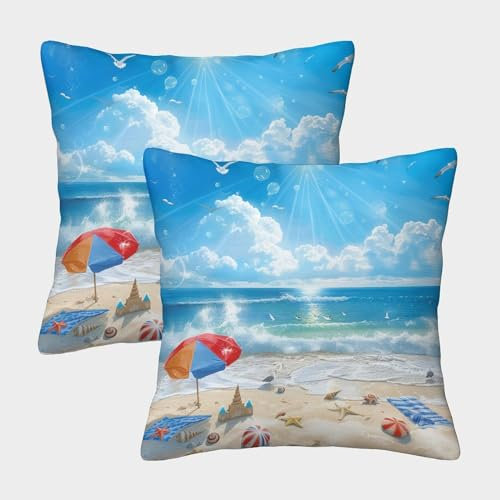 CHCAIOVO Möwe Kissenhüllen 2er Set dekokissen Couchkissen für Sofa Schlafzimmer Wohnzimmer Auto Zuhause Dekoration 40x40cm
