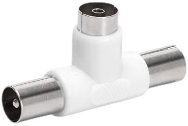 Conector de Antena de TV, 2 Unidades, 2 Clavijas, Color Blanco, para conexión y Mejora de señal de televisión.