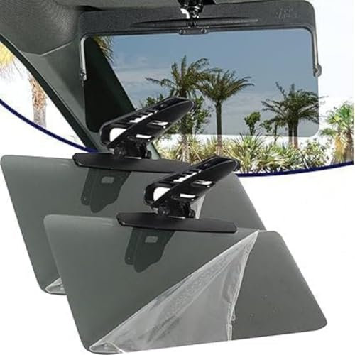 Universal Polarized Car Sun Visor With Glare Protection, Blocker for Driving, Extender Attachment, Adjustable (2 Pcs)