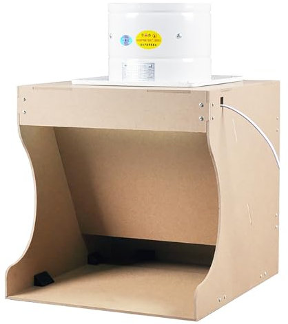 LHQYA Cabine De Peinture De Modèle, Cabine De Peinture Portable avec Ventilateur De Rangée Et Lumière LED, Échappement Efficace/Espace Travail Lumineux/Installation Simple pour La Peinture De Modèle