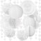 HOWAF Hochzeitsdeko Set, 13x Pompons Deko Wabenbälle Fächer Lampions Weiß Papier Herz Girlande für Deko Hochzeit Verlobung Geburtstag Gartenparty Mottoparty Brautparty Babyparty