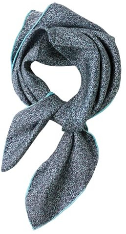 Prettystern handrolliertes Seiden-Halstuch Damen Herren reine Seide Bandana Stirntuch Sommer Frühling Seiden-Tuch 36 Blau Türkis