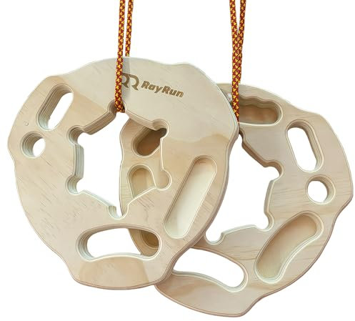 Hangboard Fingerboard Kletterringe Fingertraininggerät für 30mm Birken-Sperrholzbrett mit 5 Tiefenabstufungen, Mehrfachgriff-Löchern für Indoor/Outdoor Krafttraining Aufwärmübungen Kletterer