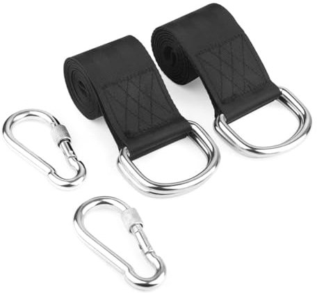 Heilanole 2Pcs 1.5m Tree Swing Straps Hanging Kit with 2 Carabiners Single Bar Extension Belt Belt No Protective Sheet