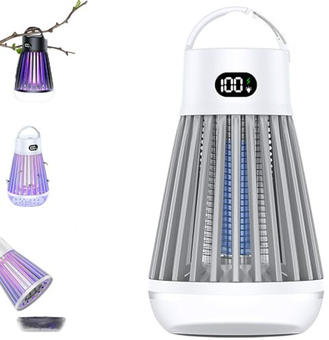 Mückenschutz, Tragbarer Insektenvernichter, 2025 Neue 2-In-1 Multifunktionale Moskito-Killer-Lampe, Für Haushalt Und Camping, Wasserdicht (WHITE)