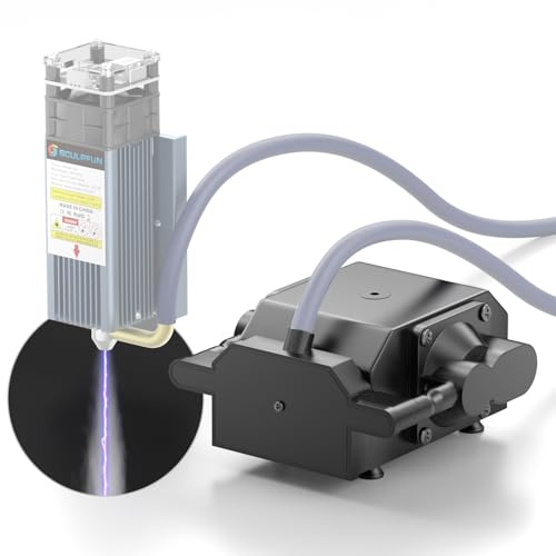 SCULPFUN Pompe à air AP-FC 30 l/min pour machines de gravure et de découpe laser, compresseur à assistance pneumatique, vitesse réglable, débit d'air élevé, faible niveau sonore